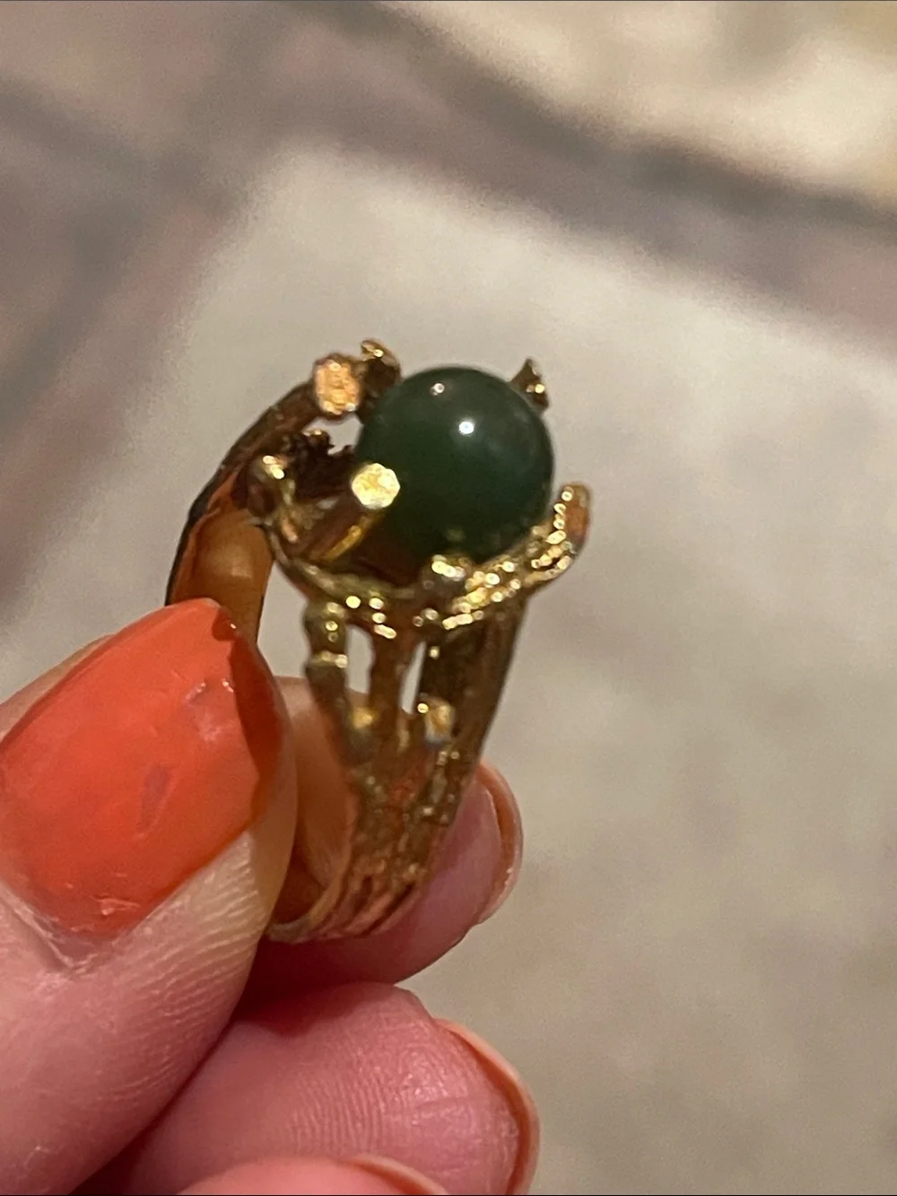 Jade Like/Natural Green Agate Ring
